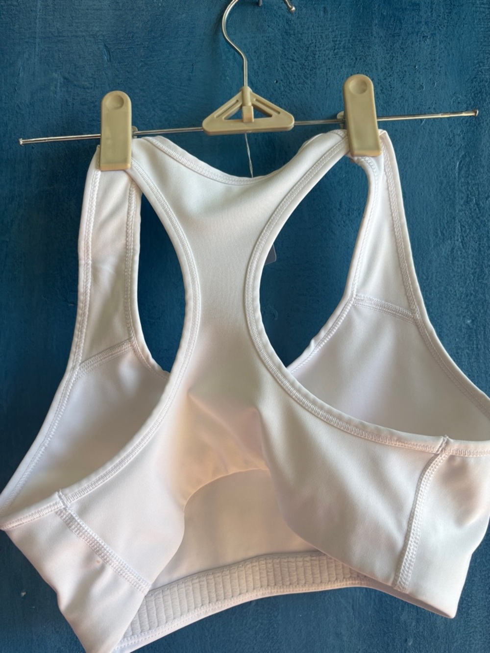 Nike White Racerback Sports Bra with Black Swoosh - Picture 2 of 3